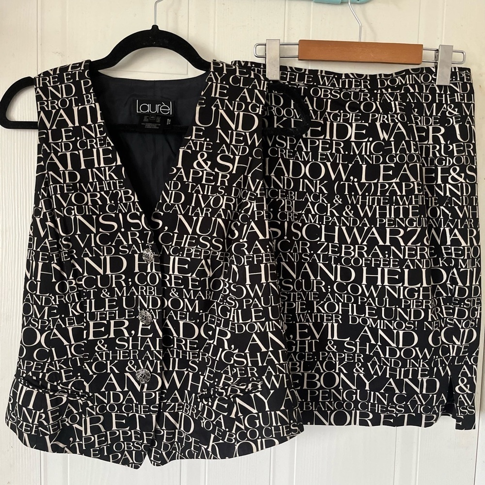 Laurèl By Escada Vintage Matching Skirt and Vest Set